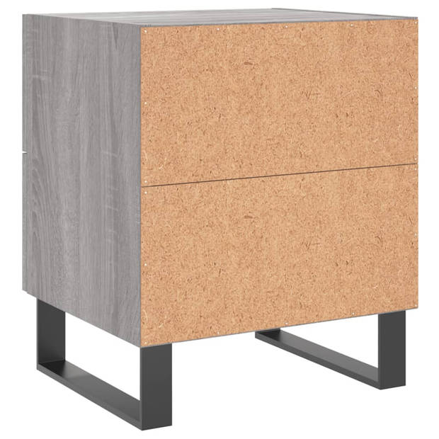 vidaXL Nachtkastjes 2 st 40x35x47,5 cm bewerkt hout grijs sonoma eiken