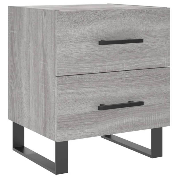 vidaXL Nachtkastjes 2 st 40x35x47,5 cm bewerkt hout grijs sonoma eiken