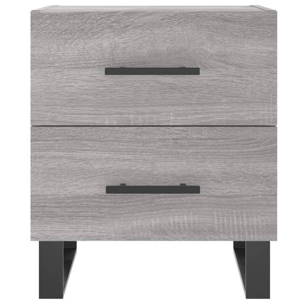 vidaXL Nachtkastjes 2 st 40x35x47,5 cm bewerkt hout grijs sonoma eiken