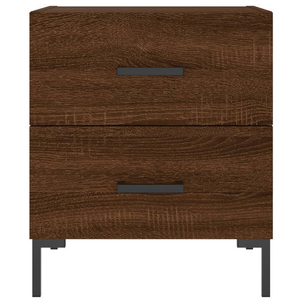 vidaXL Nachtkastjes 2 st 40x35x47,5 cm bewerkt hout bruin eikenkleur