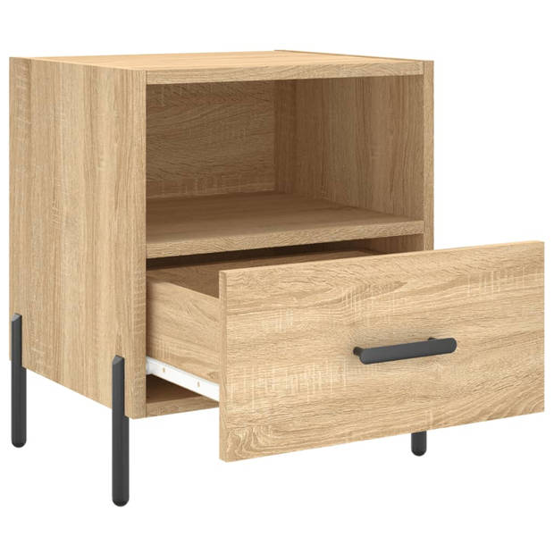 vidaXL Nachtkastjes 2 st 40x35x47,5 cm bewerkt hout sonoma eikenkleur