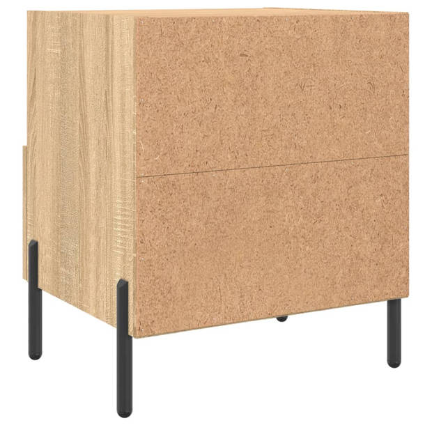 vidaXL Nachtkastjes 2 st 40x35x47,5 cm bewerkt hout sonoma eikenkleur