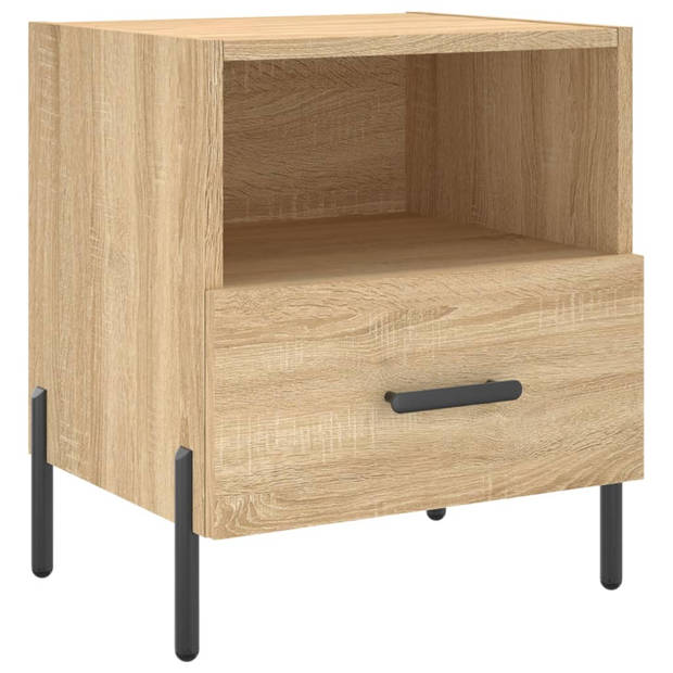 vidaXL Nachtkastjes 2 st 40x35x47,5 cm bewerkt hout sonoma eikenkleur