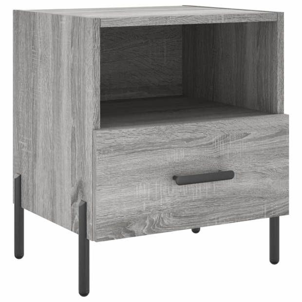 vidaXL Nachtkastjes 2 st 40x35x47,5 cm bewerkt hout grijs sonoma eiken