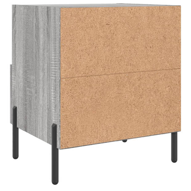 vidaXL Nachtkastjes 2 st 40x35x47,5 cm bewerkt hout grijs sonoma eiken