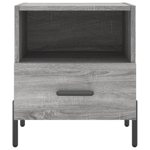 vidaXL Nachtkastjes 2 st 40x35x47,5 cm bewerkt hout grijs sonoma eiken