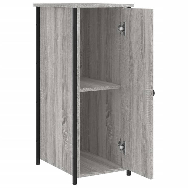 vidaXL Nachtkastje 32x42x80 cm bewerkt hout grijs sonoma eikenkleurig