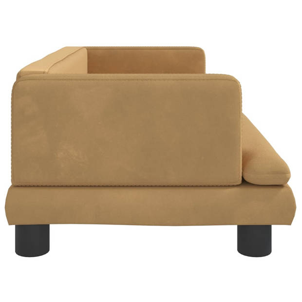 The Living Store Hondenbank Luxe - Bruin Fluweel - 80 x 45 x 30 cm - Geschikt voor kleine honden - Draagvermogen 50 kg