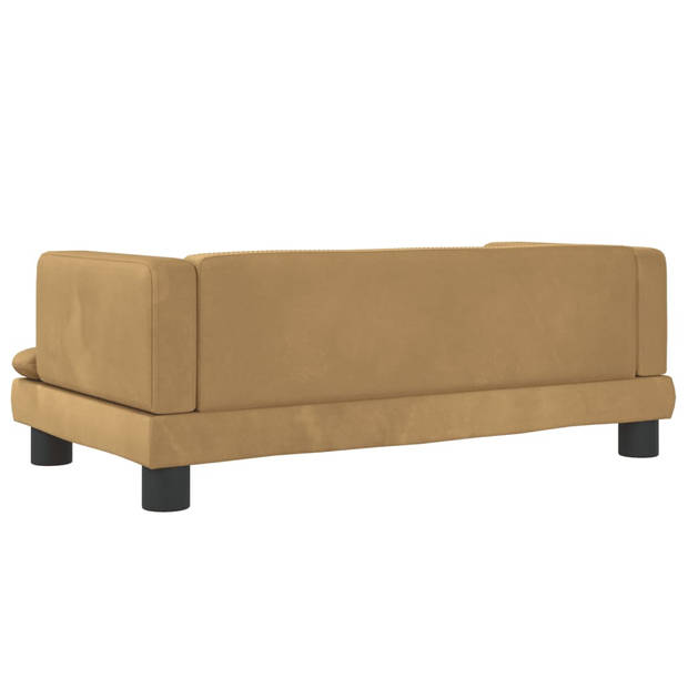 The Living Store Hondenbank Luxe - Bruin Fluweel - 80 x 45 x 30 cm - Geschikt voor kleine honden - Draagvermogen 50 kg