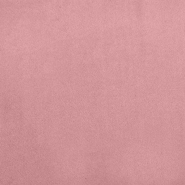 The Living Store Hondenbank - fluweel - roze - 70 x 45 x 26.5 cm - geschikt voor kleine honden en huisdieren