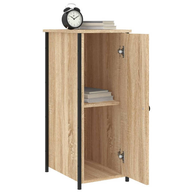 vidaXL Nachtkastje 32x42x80 cm bewerkt hout sonoma eikenkleurig