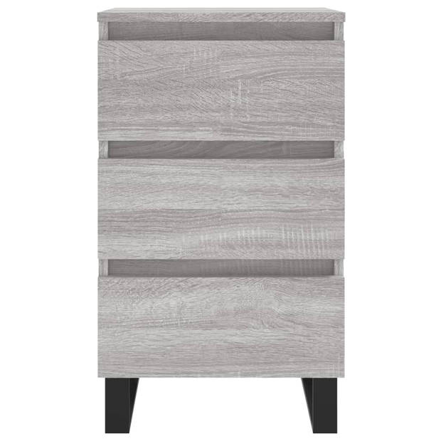 vidaXL Nachtkastjes 2 st 40x35x69 cm bewerkt hout grijs sonoma eiken