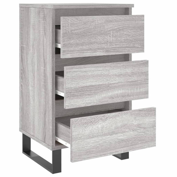 vidaXL Nachtkastjes 2 st 40x35x69 cm bewerkt hout grijs sonoma eiken