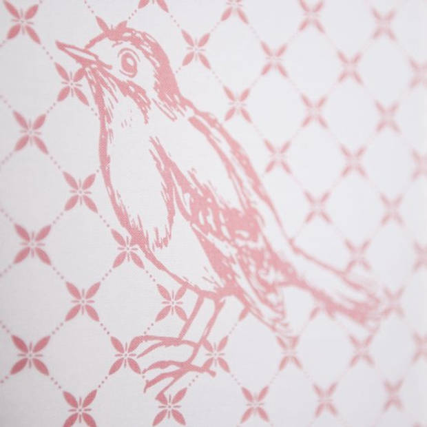 Clayre & Eef Tafelkleed - Katoen - Landelijk - Vogels - Birds - Oud Roze - 90 x 90 cm