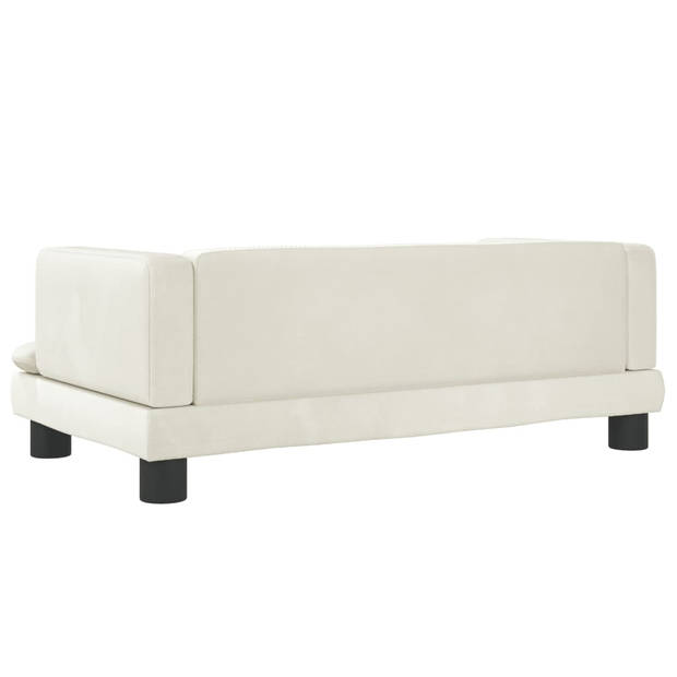 "The Living Store Hondenbank - Comfortabel Fluweel - Stevig Grenenhout - 80x45x30 cm - Crème"