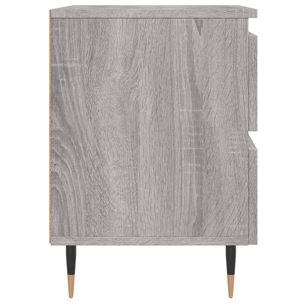 vidaXL Nachtkastjes 2 st 40x35x50 cm bewerkt hout grijs sonoma eiken