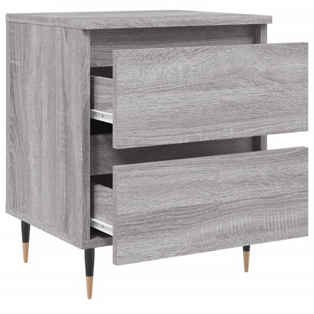 vidaXL Nachtkastjes 2 st 40x35x50 cm bewerkt hout grijs sonoma eiken