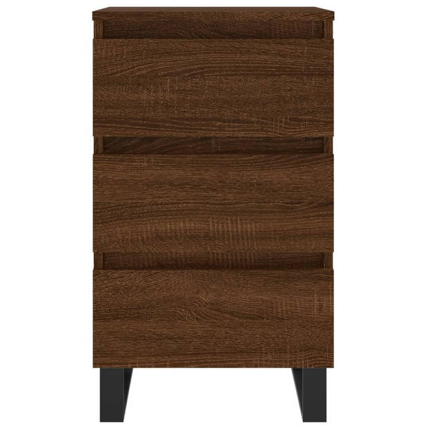 vidaXL Nachtkastjes 2 st 40x35x69 cm bewerkt hout bruin eikenkleur