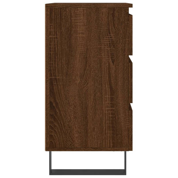 vidaXL Nachtkastjes 2 st 40x35x69 cm bewerkt hout bruin eikenkleur