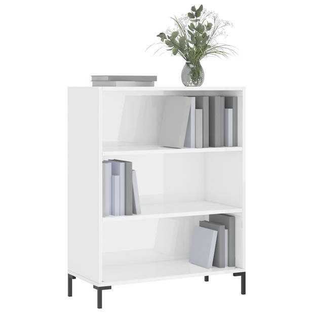 The Living Store Boekenkast - 69.5 x 32.5 x 90 cm - Hoogglans wit