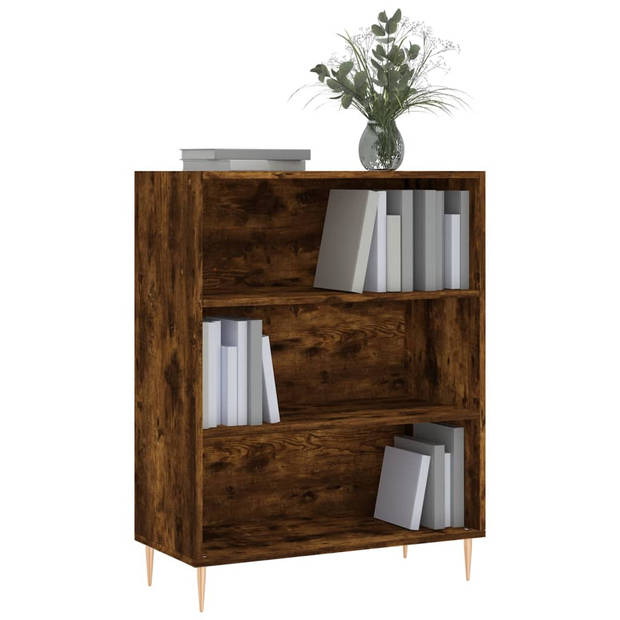 The Living Store Boekenkast Rustiek Eiken - 69.5 x 32.5 x 90 cm - Metalen voeten