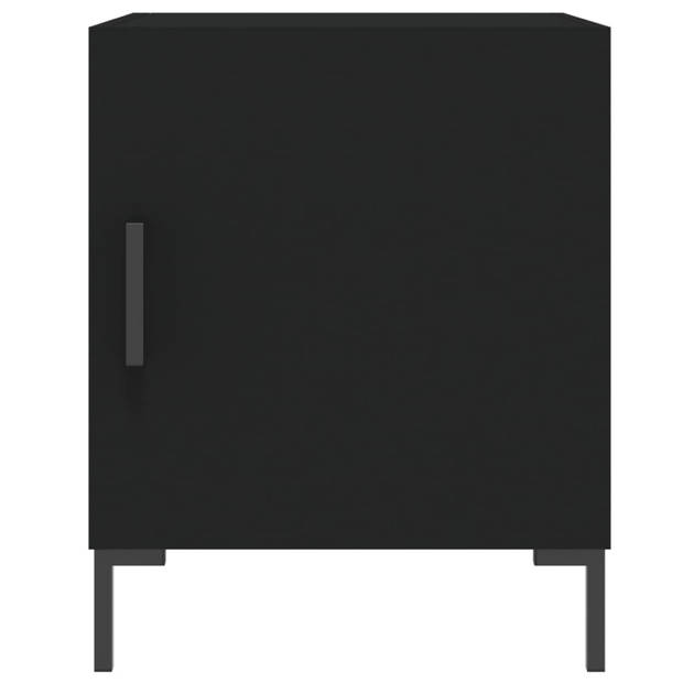 vidaXL Nachtkastje 40x40x50 cm bewerkt hout zwart