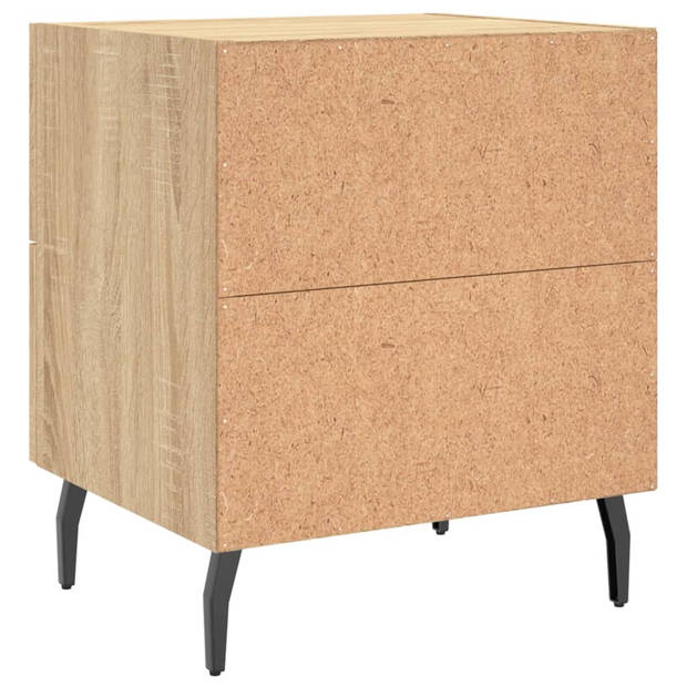 vidaXL Nachtkastjes 2 st 40x35x47,5 cm bewerkt hout sonoma eikenkleur