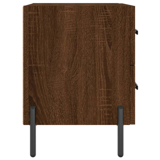 vidaXL Nachtkastje 40x35x47,5 cm bewerkt hout bruin eikenkleur