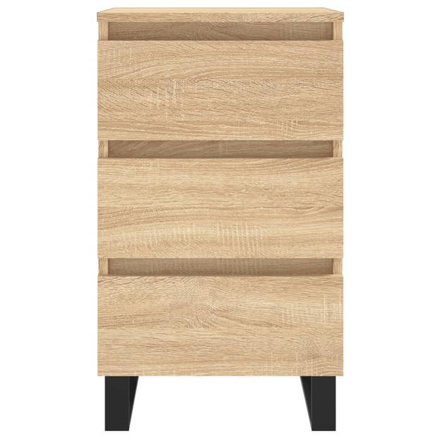 vidaXL Nachtkastjes 2 st 40x35x69 cm bewerkt hout sonoma eikenkleurig