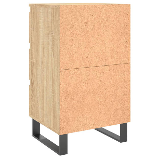 vidaXL Nachtkastjes 2 st 40x35x69 cm bewerkt hout sonoma eikenkleurig