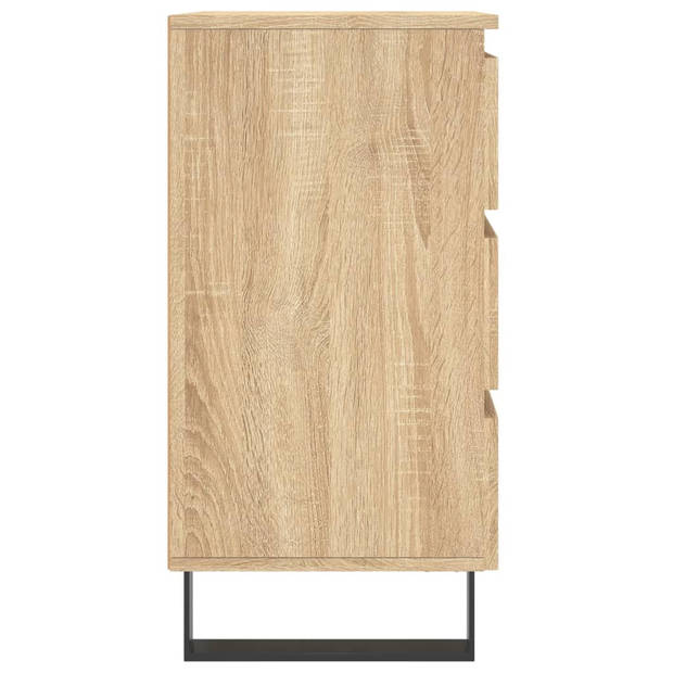 vidaXL Nachtkastjes 2 st 40x35x69 cm bewerkt hout sonoma eikenkleurig