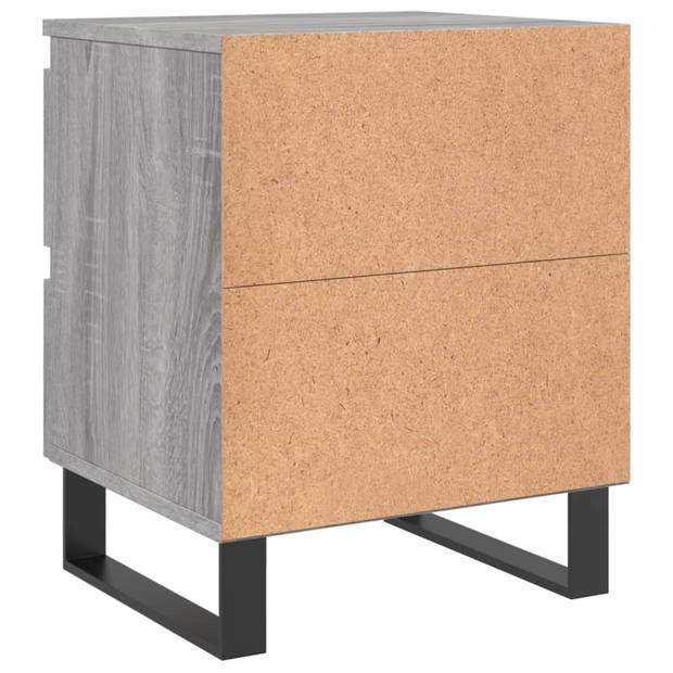 vidaXL Nachtkastjes 2 st 40x35x50 cm bewerkt hout grijs sonoma eiken