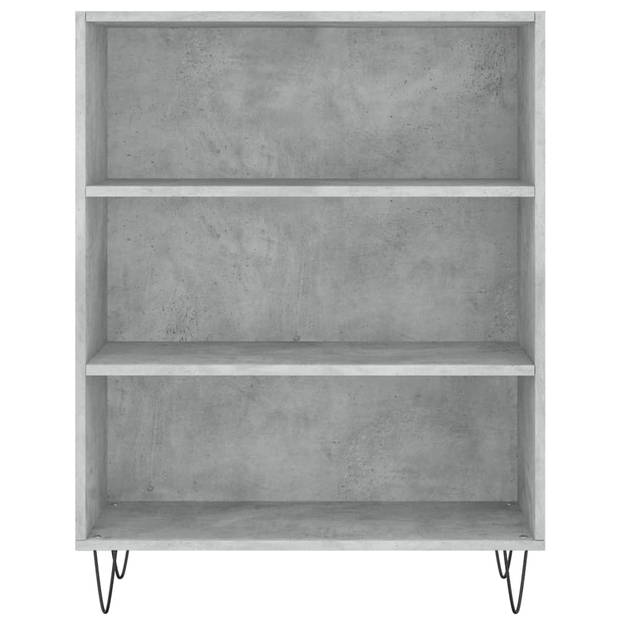 The Living Store Boekenkast - Betongrijs - 69.5 x 32.5 x 90 cm - Stevig hout/metaal