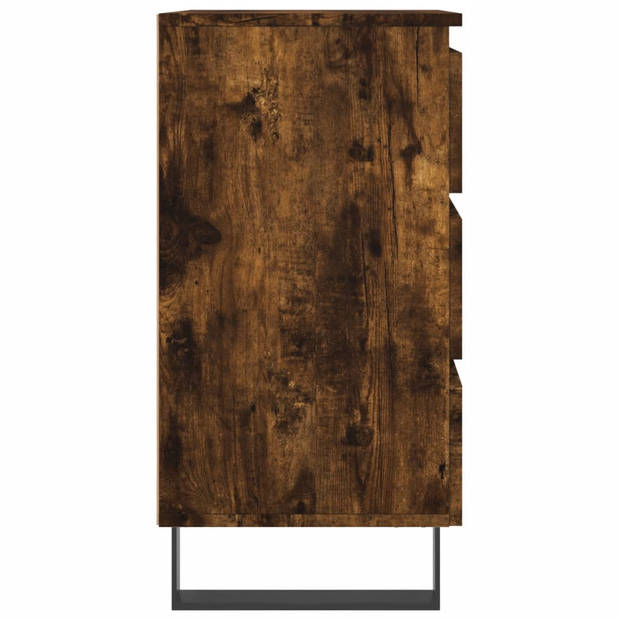 vidaXL Nachtkastjes 2 st 40x35x69 cm bewerkt hout gerookt eikenkleurig