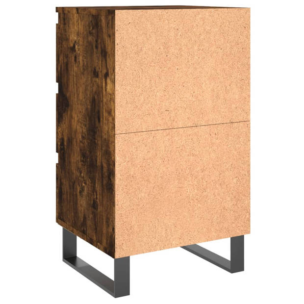 vidaXL Nachtkastjes 2 st 40x35x69 cm bewerkt hout gerookt eikenkleurig