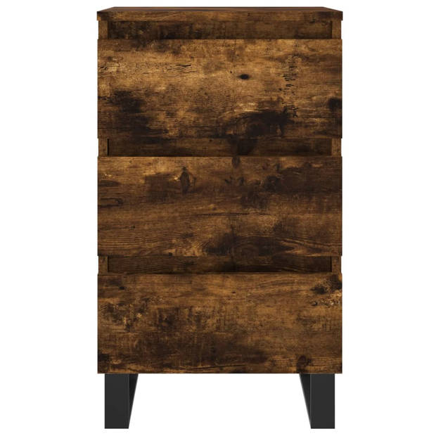 vidaXL Nachtkastjes 2 st 40x35x69 cm bewerkt hout gerookt eikenkleurig