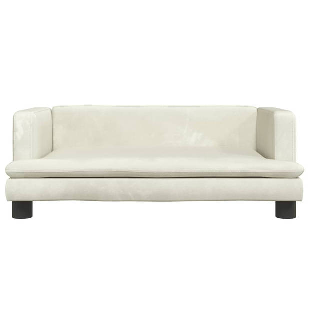 "The Living Store Hondenbank - Comfortabel Fluweel - Stevig Grenenhout - 80x45x30 cm - Crème"