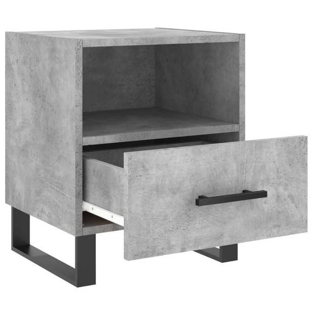 vidaXL Nachtkastjes 2 st 40x35x47,5 cm bewerkt hout betongrijs