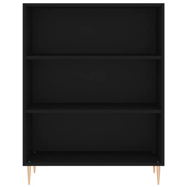 The Living Store Boekenkast Zwart - 69.5 x 32.5 x 90 cm - Metalen Voeten