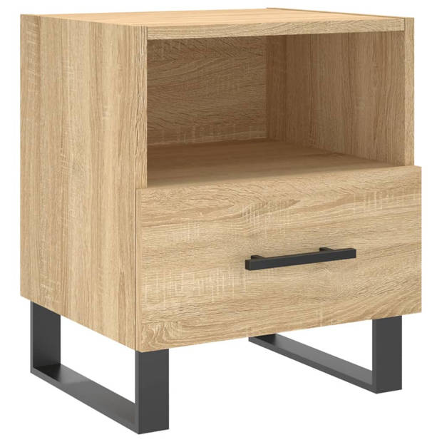 vidaXL Nachtkastjes 2 st 40x35x47,5 cm bewerkt hout sonoma eikenkleur