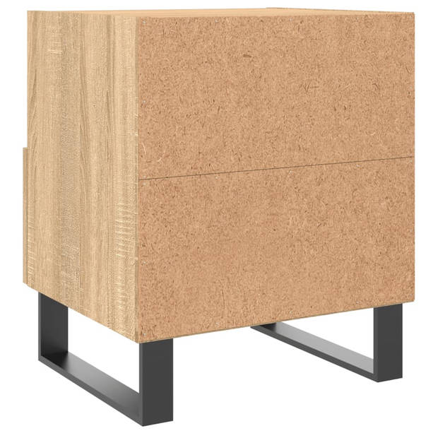 vidaXL Nachtkastjes 2 st 40x35x47,5 cm bewerkt hout sonoma eikenkleur