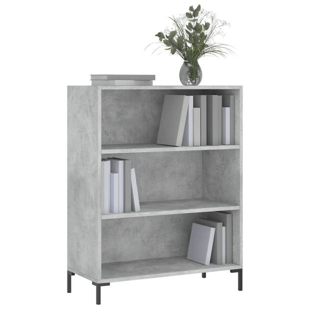 The Living Store Boekenkast Betongrijs - 69.5 x 32.5 x 90 cm - Stabiel - Stevig Materiaal