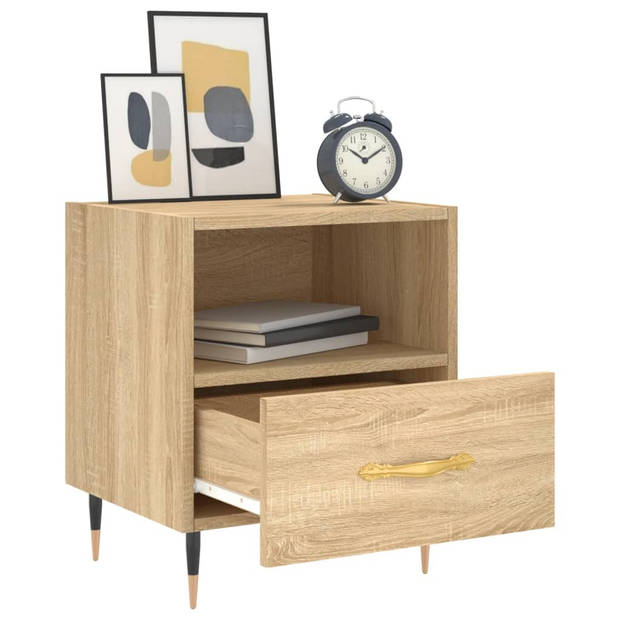 vidaXL Nachtkastjes 2 st 40x35x47,5 cm bewerkt hout sonoma eikenkleur