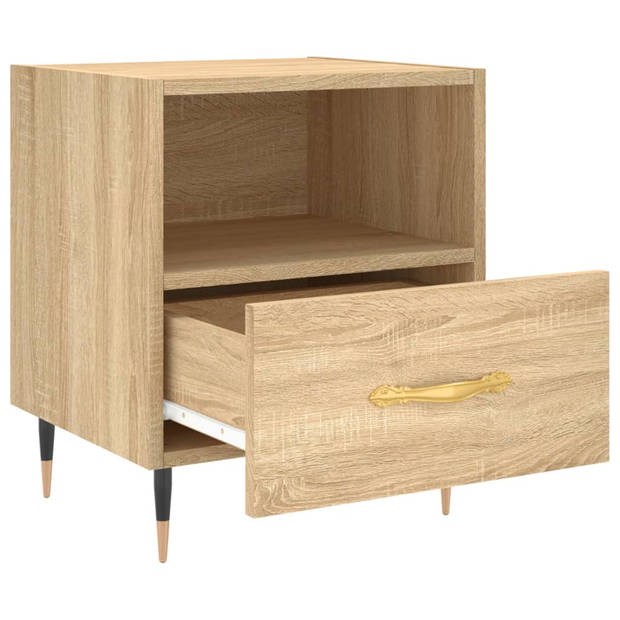 vidaXL Nachtkastjes 2 st 40x35x47,5 cm bewerkt hout sonoma eikenkleur