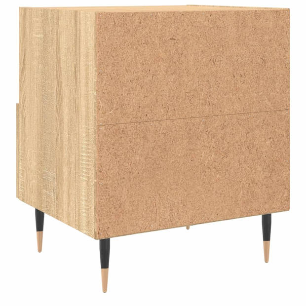 vidaXL Nachtkastjes 2 st 40x35x47,5 cm bewerkt hout sonoma eikenkleur