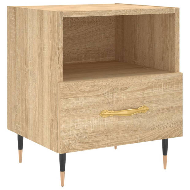 vidaXL Nachtkastjes 2 st 40x35x47,5 cm bewerkt hout sonoma eikenkleur