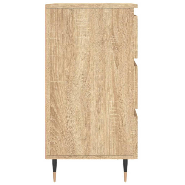 vidaXL Nachtkastjes 2 st 40x35x69 cm bewerkt hout sonoma eikenkleurig