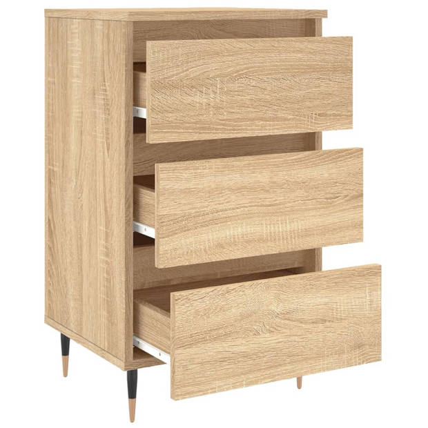 vidaXL Nachtkastjes 2 st 40x35x69 cm bewerkt hout sonoma eikenkleurig