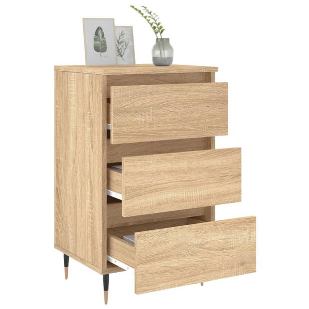 vidaXL Nachtkastjes 2 st 40x35x69 cm bewerkt hout sonoma eikenkleurig