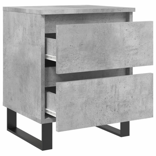 vidaXL Nachtkastjes 2 st 40x35x50 cm bewerkt hout betongrijs